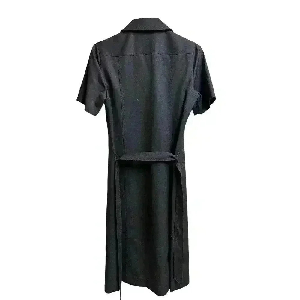 Pendleton Black Shift Belted Dress 100% Virgin Wool Career Fully Lined - Picture 13 of 14